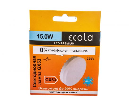 Светодиодная лампа Ecola GX53 LED Premium 15,0W Tablet 220V 6000K матовое стекло /композит/ 27x75 T5UD15ELC – изображение 4