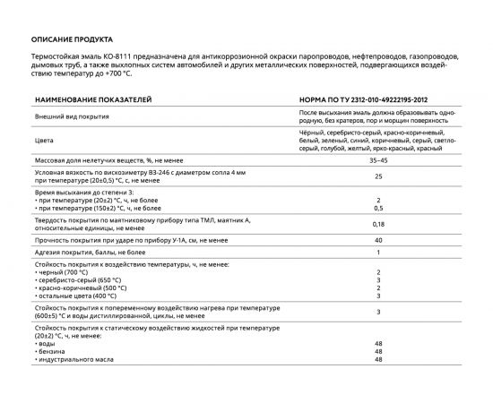 Термостойкая эмаль Elcon КО-8111 серебристо-серая, 600 градусов, 25 кг 00-00003995 – изображение 5