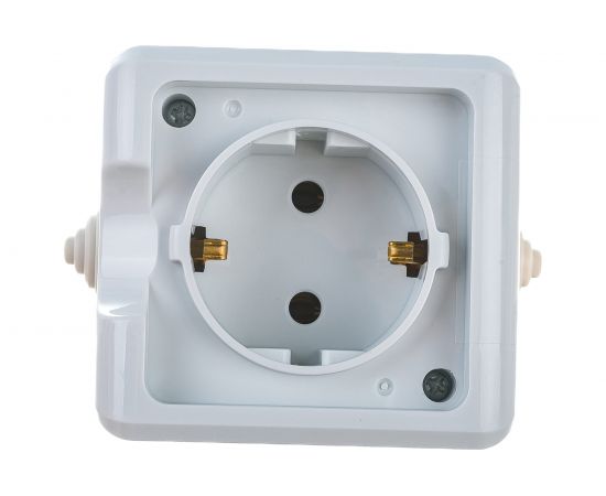 Одноместная розетка АБК-СИЛА с заземлением 16А 220В ОУ (керамика) "ПЕГАС" IP44 белая 1 шт 5402212 