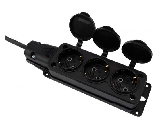 Силовой удлинитель REXANT КГ 3х1.5, 10 м, 3 розетки, морозостойкий, с/з, 16 А IP44 Россия 11-7074 