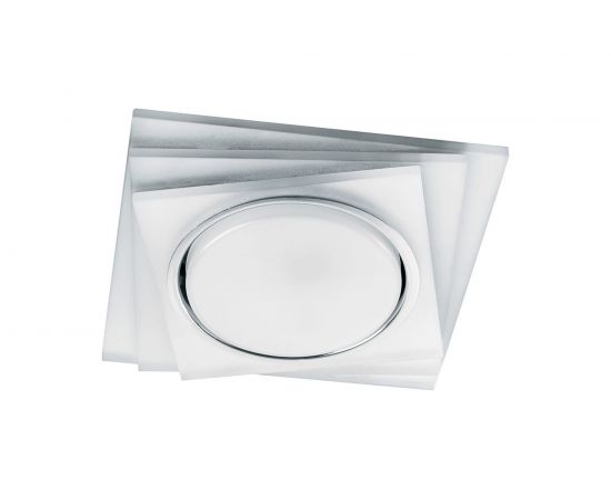 Встраиваемый светильник с подсветкой FERON CD5023 квадрат, 20LEDх2835 SMD, 4000K, 15W, GX53, без лампы, прозрачный, хром 40521 