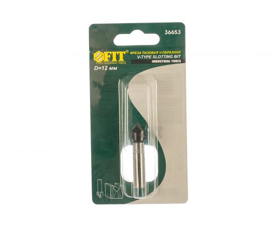 Фреза пазовая V-образная (12х12х42 мм) по дереву FIT IT 36653 