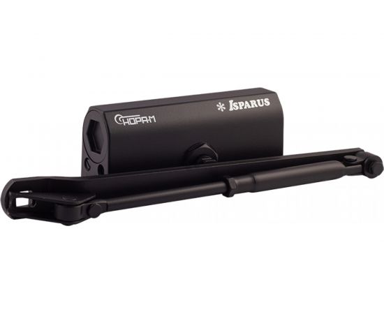 Дверной доводчик ISPARUS 440 морозостойкий, для дверей от 80 до 140 кг, черный 17206 