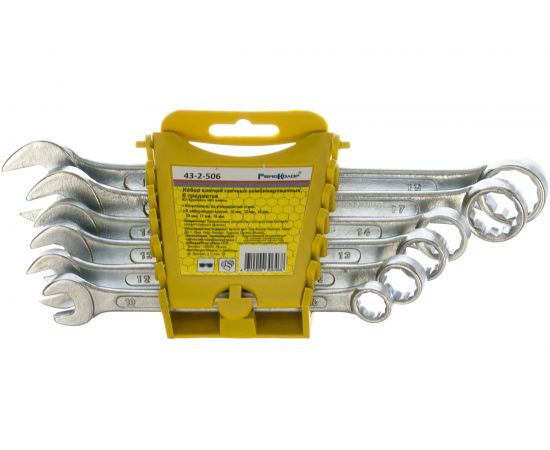 Набор гаечных комбинированных ключей РемоКолор, углеродистая сталь, 6 предметов 43-2-506 