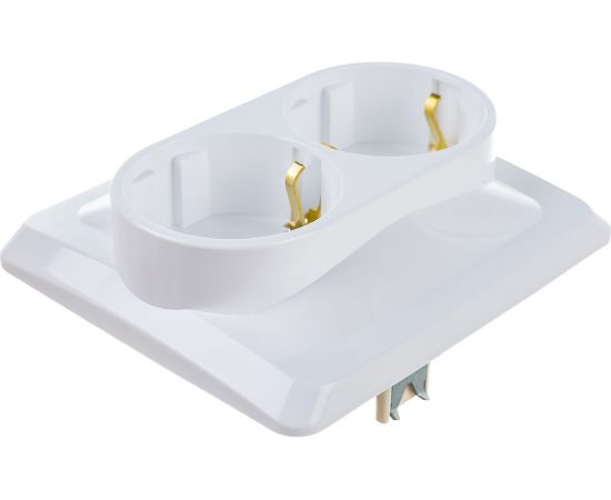 Двухместная розетка Schneider Electric СП Этюд 16А с заземлением, защитные шторки, белая SchE PC16-008B – изображение 2