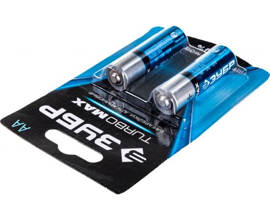 Щелочная батарейка Зубр 1.5 В, тип АА, 2 шт, Turbo-MAX 59206-2C_z01 – изображение 2