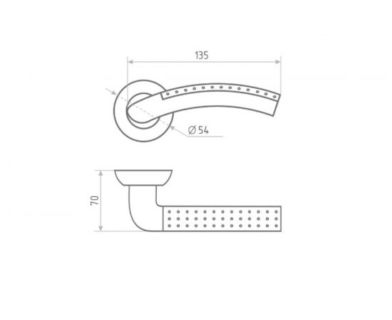 Дверная ручка НОРА-М 96А AL хром 15294 – изображение 2