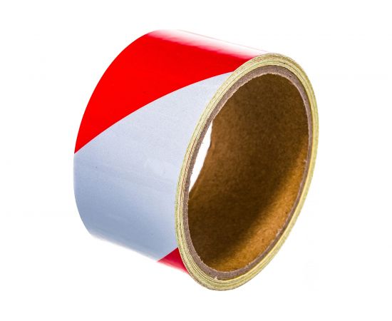 Клейкая лента UNIBOB разметочная, светоотражающая, 48 мм х 5 м, Красно Белая 214946 – изображение 2