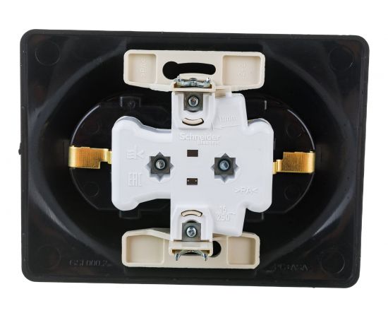 2-местная розетка Schneider Electric Glossa 16А с заземлением в сборе шоколад GSL000824 – изображение 3