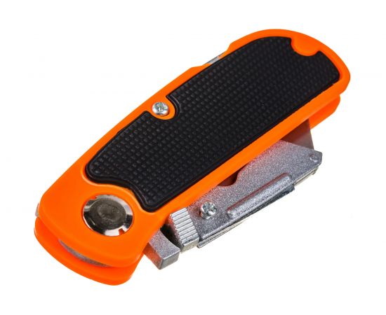 Нож, 18 мм, складной, пластиковая двухкомпонентная рукоятка, сменное трапециевидное лезвие, +5 лезвий Sparta 78981 – изображение 4