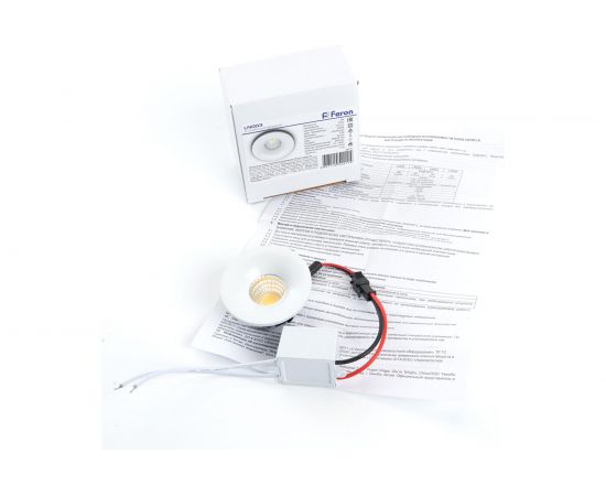 Встраиваемый светильник FERON светодиод 3W, 210 Lm, 4000К, белый, LN003 28771 – изображение 7