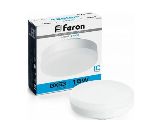 Светодиодная лампа FERON 15W 230V GX53 6400K, LB-454 25869 