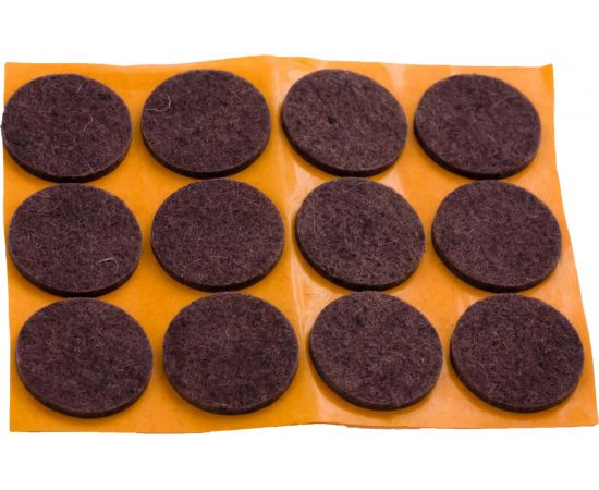 Подкладка ЕВРОПАРТНЕР фетр, корич. 20мм 12шт. 6 9183 2 