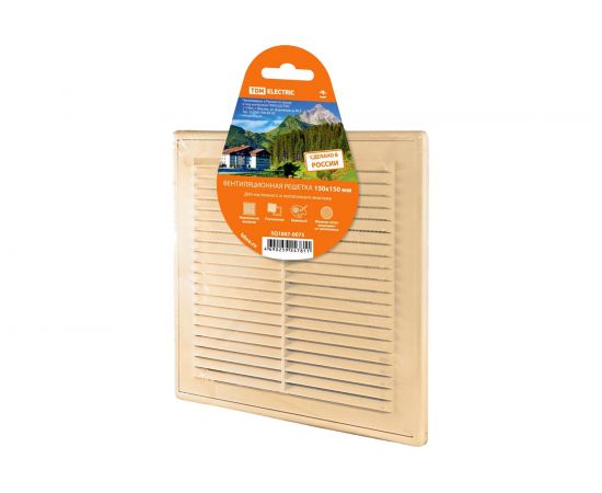 Разъемная решетка с москитной сеткой TDM ЭКО 150х150 мм бежевая SQ1807-0075 