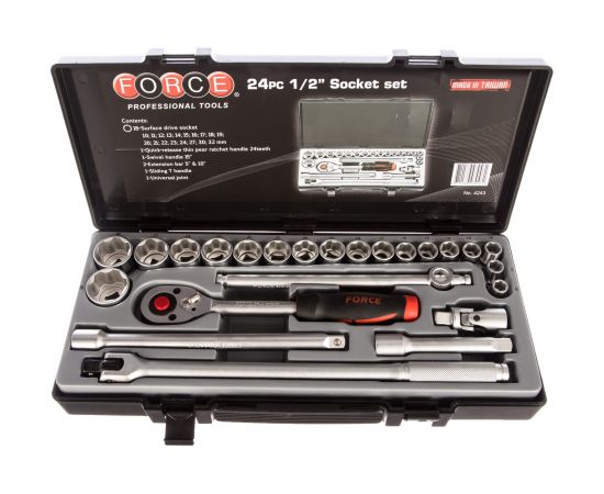 Набор головок FORCE 1/2 24 предмета 10-32mm SL 4243 