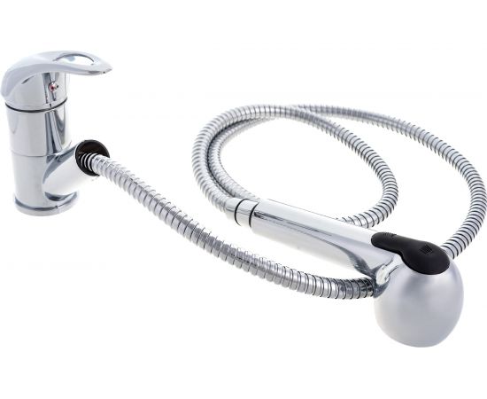 Смеситель для кухни LEDEME картридж диаметр 40 мм, силумин, с вытягивающейся лейкой L6002-B 89267 