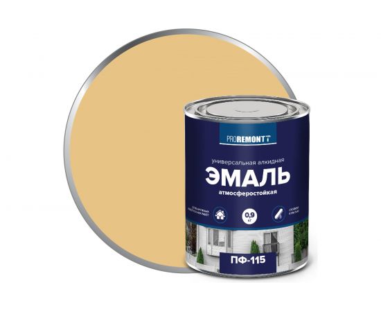 Эмаль PROREMONTT ПФ-115 бежевая, 0.9 кг Лк-00005611 