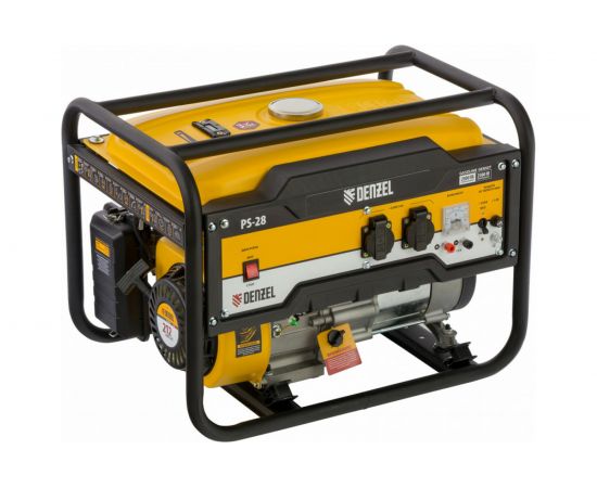 Бензиновый генератор DENZEL PS 28, 2,8 кВт, 230В, 15л, ручной стартер 946824 