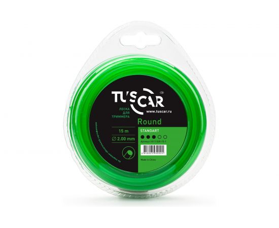 Леска для триммера Round, Standart, 2.0 мм, 15 м TUSCAR 10111320-15-1 