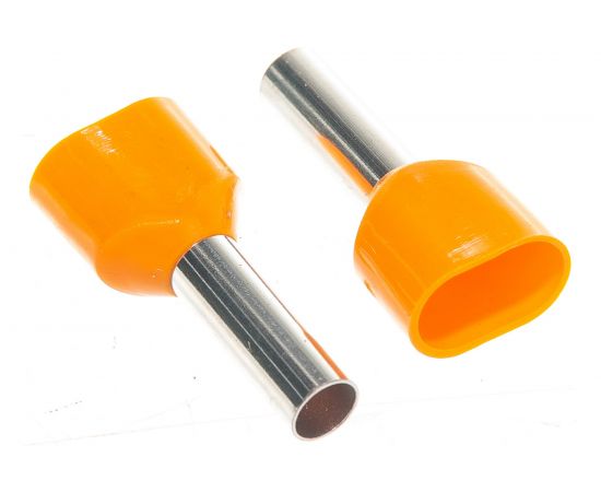 Втулочный штыревой изолированный наконечник REXANT F-12мм 2х4кв.мм 4.0-12/НГи2 4,0-12 оранжевый 08-2810 
