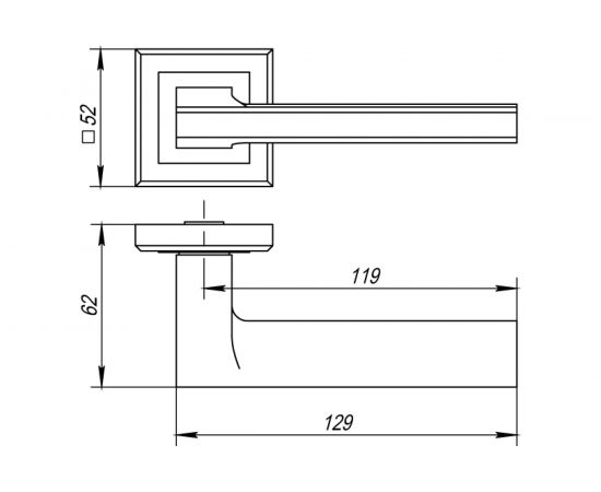 Раздельная ручка PUNTO BLADE QL SN/CP-3 матовый никель/хром 33063 – изображение 2