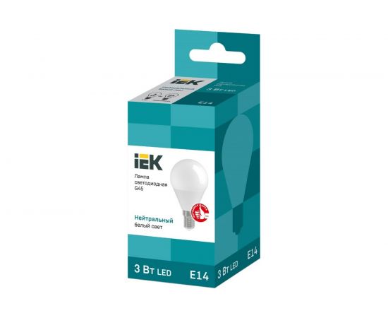 Светодиодная лампа IEK ECO G45 шар 3Вт 230В 4000К E14 LLE-G45-3-230-40-E14 – изображение 2