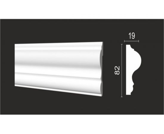 Стеновой молдинг Decor-Dizayn ударопрочный влагостойкий под покраску 82Х19Х2000 мм DD606 – изображение 2