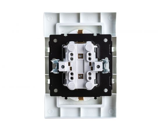 Розетка ECON Камелия двойная 2П+З 16А 250В белая K006 – изображение 2
