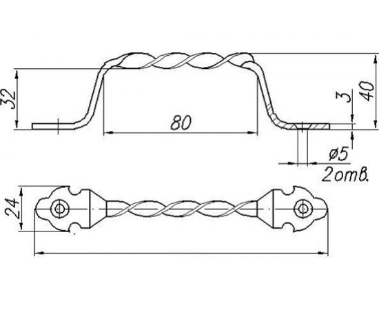 Витая ручка Делга Классик серебро 6061 – изображение 2
