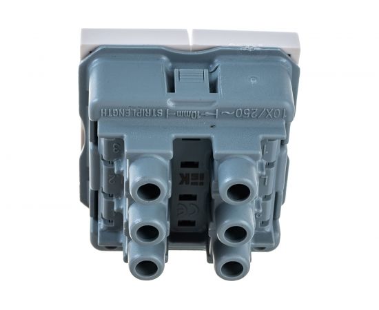 Двухклавишный выключатель IEK, на 2 модуля, ПРАЙМЕР, белый ВК1-22-00-П – изображение 2