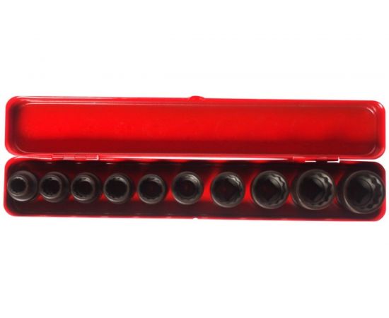 Набор ударных двенадцатигранных торцевых головок 1/2 10-24мм 10шт JTC-J410P:2696 – изображение 2