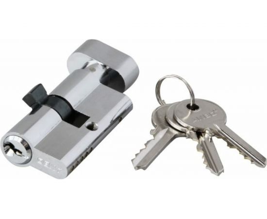 Цилиндр замка ANBO 2200 ключ/ключ, английский, 3 ключа, никель 40х45 мм l3598 – изображение 2