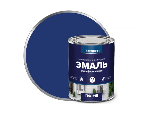 Эмаль PROREMONTT ПФ-115 синяя, 0.9 кг Лк-00004476 – изображение 2