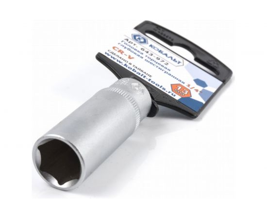 Глубокая торцевая головка КОБАЛЬТ 1/4, 13мм, Cr-V 643-972 – изображение 2