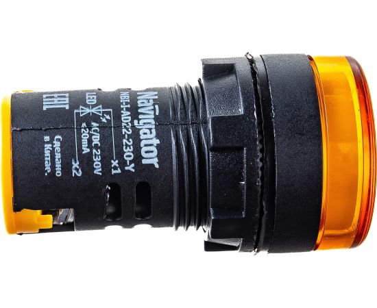Индикаторная лампа Navigator NBI-I-AD22-230-Y желтая, d22мм, 230В AC/DC 82802 – изображение 2