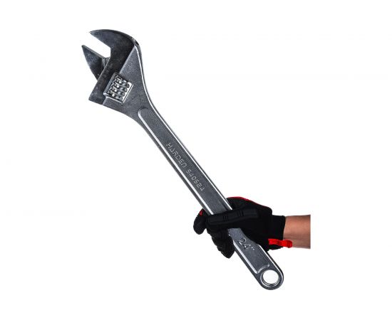 Разводной профессиональный хромированный ключ HARDEN 600мм. 540524 – изображение 2