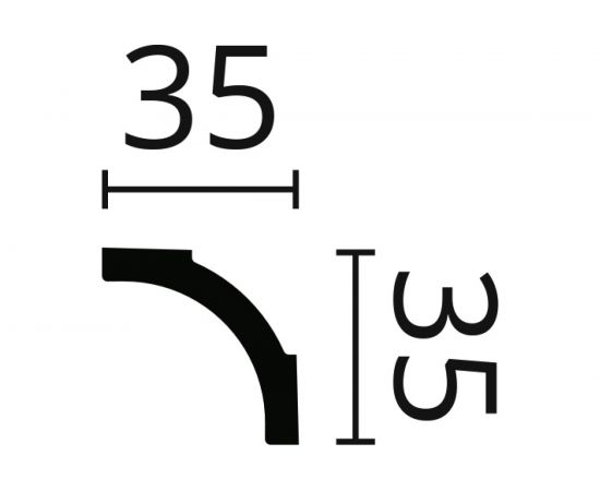 Карниз потолочный NOMASTYL (2000х35х35 мм) NMC B2 – изображение 2