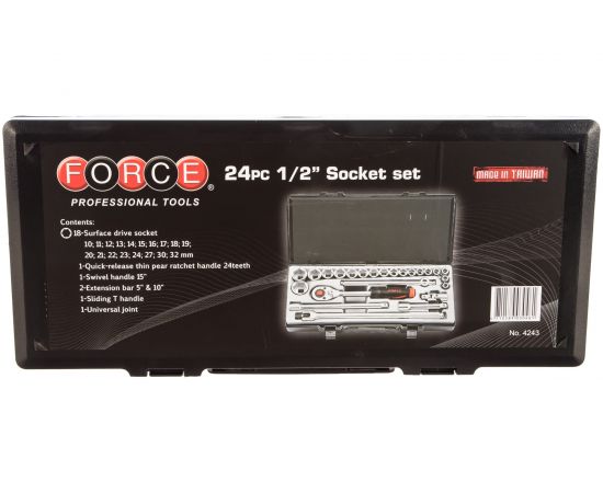 Набор головок FORCE 1/2 24 предмета 10-32mm SL 4243 – изображение 2