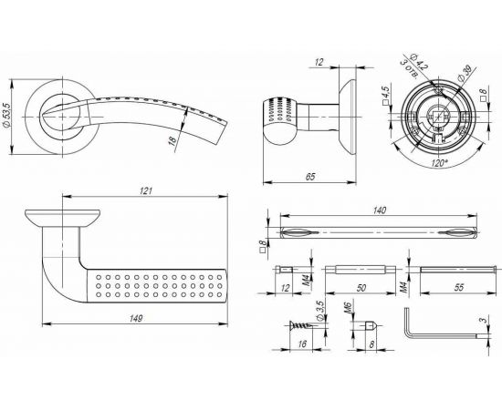 Раздельная ручка PUNTO LOGICA TL SG/GP-4 матовое золото/золото 36325 – изображение 2