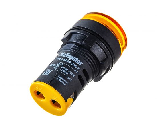 Индикаторная лампа Navigator NBI-I-AD22-230-Y желтая, d22мм, 230В AC/DC 82802 – изображение 3