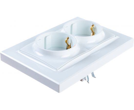 Розетка ECON Камелия двойная 2П+З 16А 250В белая K006 – изображение 3