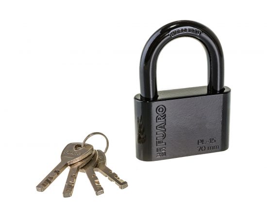 Навесной замок Fuaro PL-15-70 Black диск. 4 кл., блистер 42283 – изображение 4