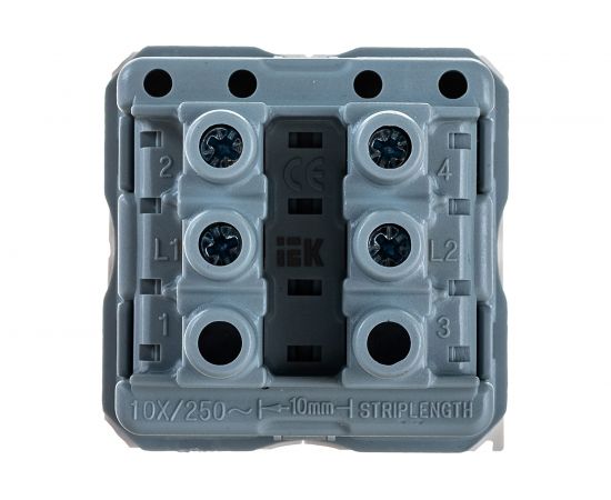 Двухклавишный выключатель IEK, на 2 модуля, ПРАЙМЕР, белый ВК1-22-00-П – изображение 4