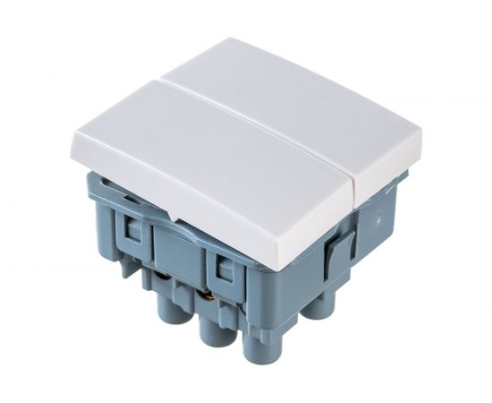 Двухклавишный выключатель IEK, на 2 модуля, ПРАЙМЕР, белый ВК1-22-00-П – изображение 5