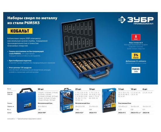 Набор сверл по металлу ПРОФЕССИОНАЛ, 6 шт. Зубр 29626-H6 – изображение 6