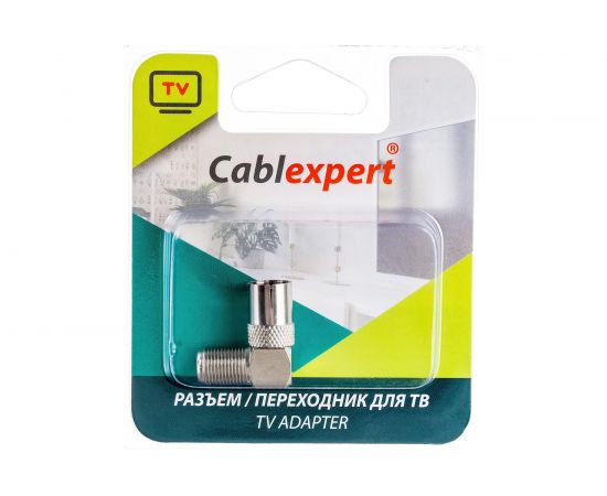 Переходник Cablexpert, F/TV, 90 градусов, блистер, APL-FTVF-02 