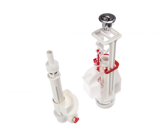 Арматура для бачка Alca Plast сливная/наливная нижнее подключение кнопка хром два режима 023-4526 