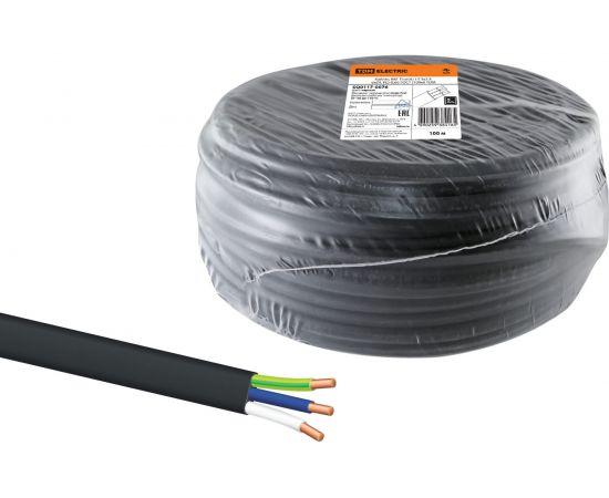 Кабель TDM ВВГ-П нгА-LS 3х2,5 окN, PE-0,66 ГОСТ 100м SQ0117-0076 