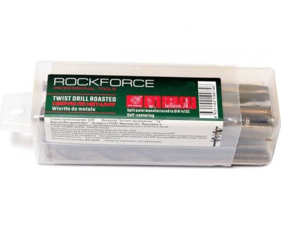 Сверло по металлу (10 шт; 1 мм; HSS-Co; пластиковый футляр) ROCKFORCE RF-DSP10H 
