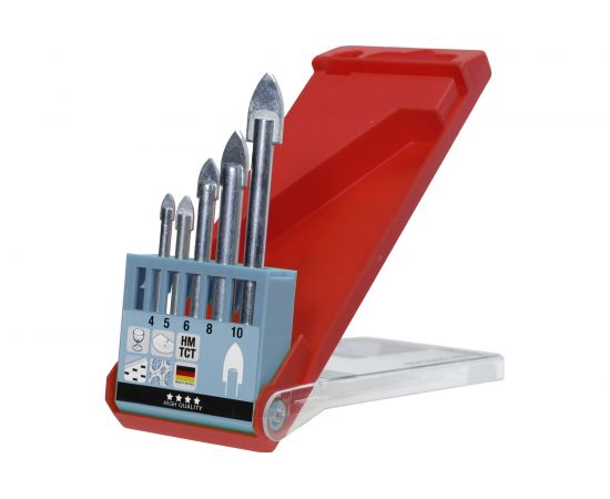 Набор сверл по стеклу 4-10 мм, 5 предметов kwb 177000 